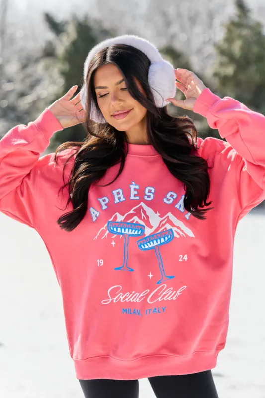 Après Ski Italy Light Red Graphic Sweatshirt sold by Pink Lily