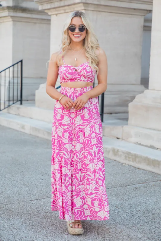 In This Moment Berry Woven Printed Crop Top FINAL SALE made by Pink Lily