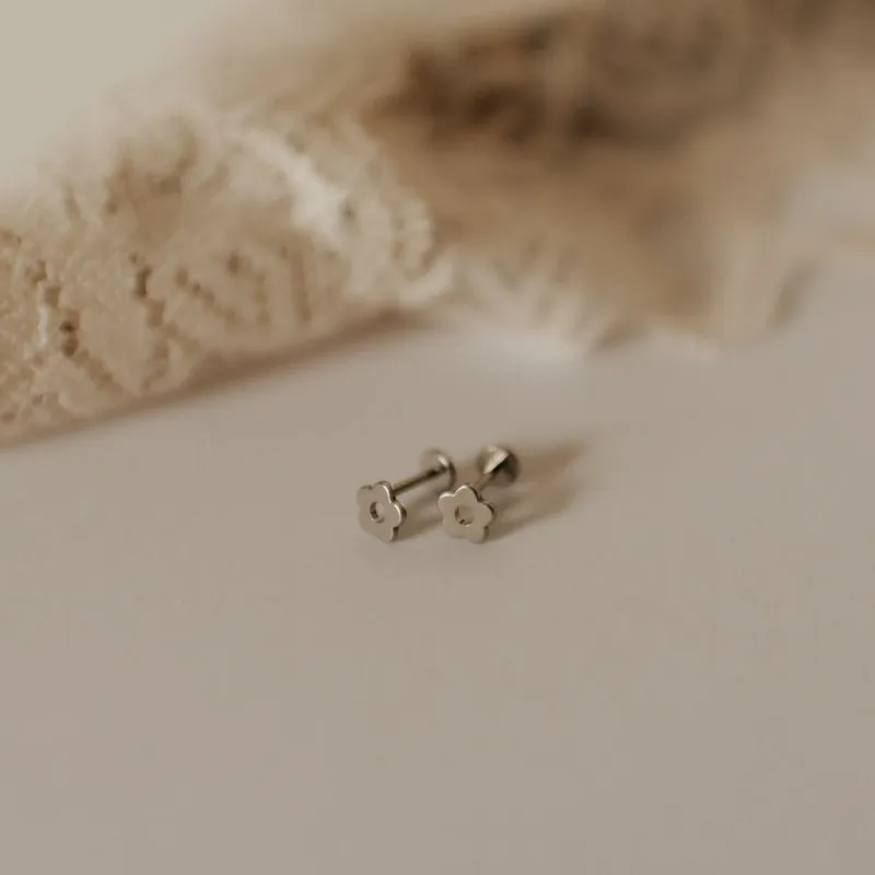 Flower Flat Back Stud Earrings sold by Pink Lily