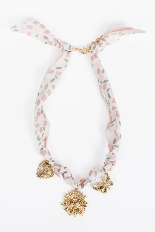 Laurel Pink Scarf Charm Necklace SALE sold by Pink Lily