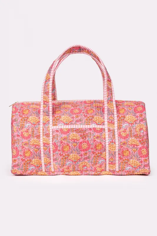 Avery Pink Floral Quilted Weekender SALE made by Pink Lily