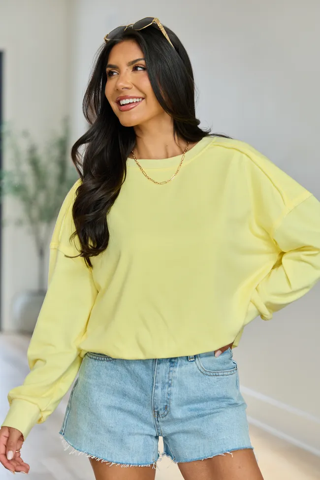 Prestyn Yellow Bubble Long Sleeve Top sold by Pink Lily