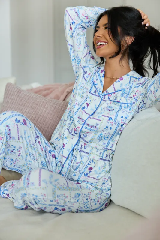 Botanical Bliss Pajama Top sold by Pink Lily