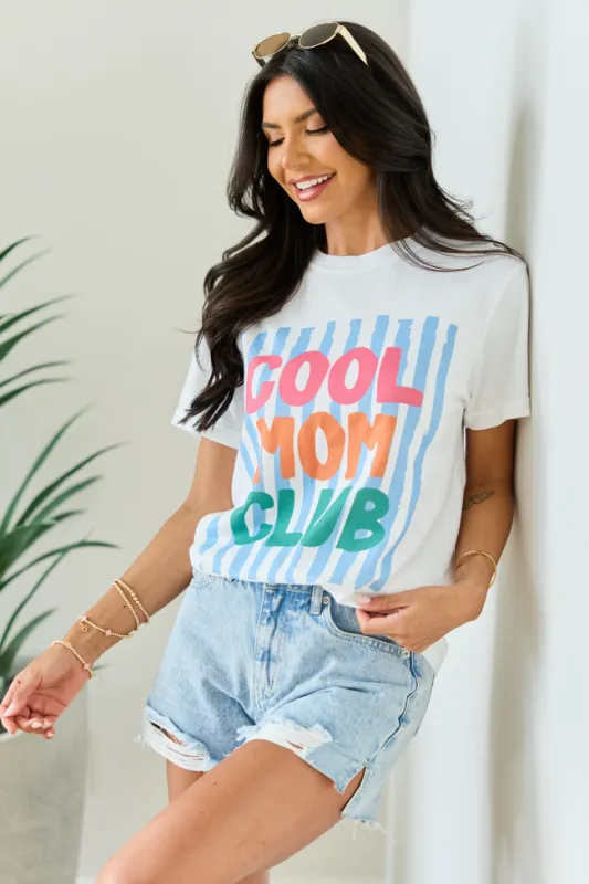 Cool Mom Club White Graphic Tee sold by Pink Lily