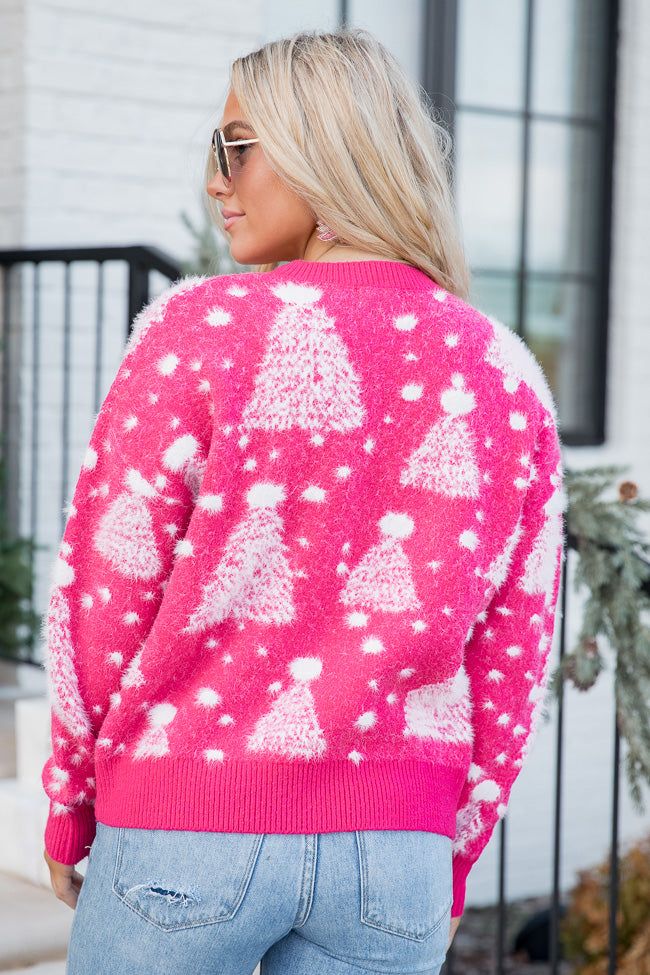 Season's Greetings Pink Fuzzy Christmas Tree Sweater FINAL SALE sold by Pink Lily product image thumbnail 5
