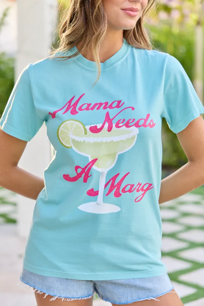 Mama Needs A Marg Mint Blue Graphic Tee sold by Pink Lily product image thumbnail 2