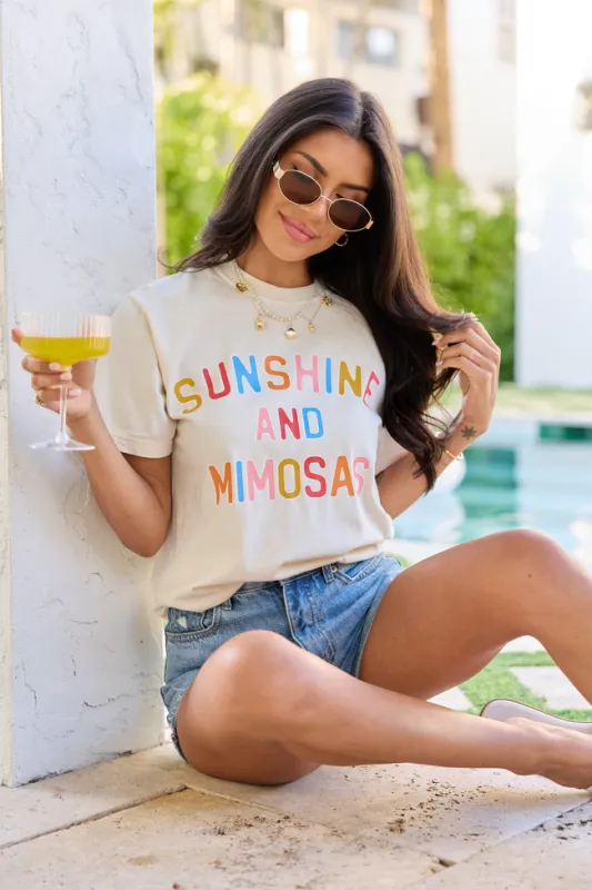 Sunshine And Mimosas Ivory Graphic Tee sold by Pink Lily