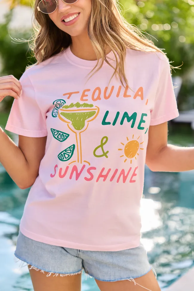Tequila, Lime, & Sunshine Light Pink Graphic Tee sold by Pink Lily product image thumbnail 2