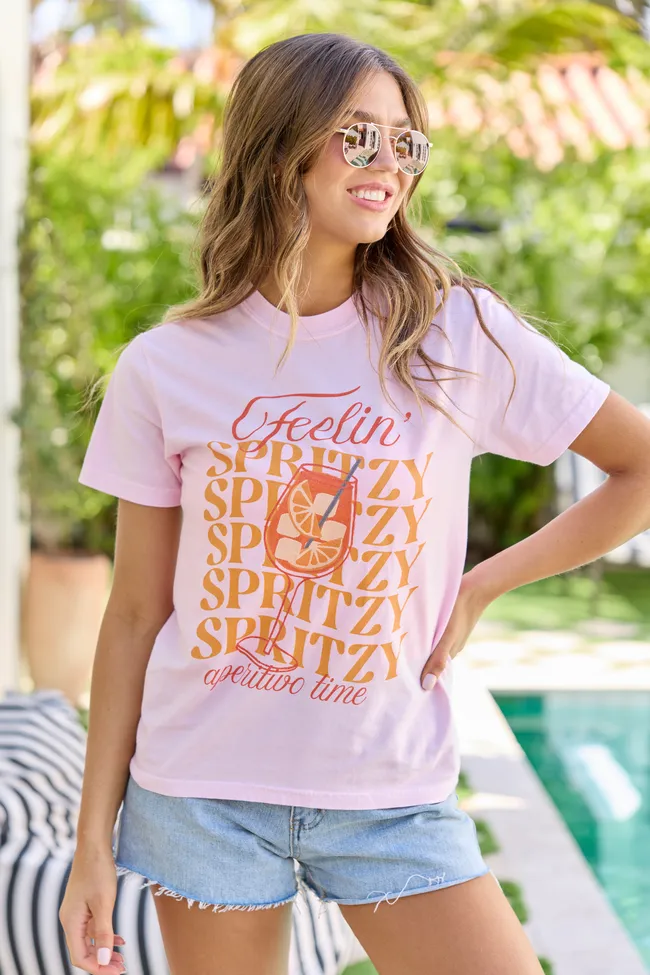 Feelin' Spritzy Light Pink Graphic Tee sold by Pink Lily product image thumbnail 3