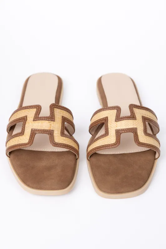 Ena Brown Sandals sold by Pink Lily