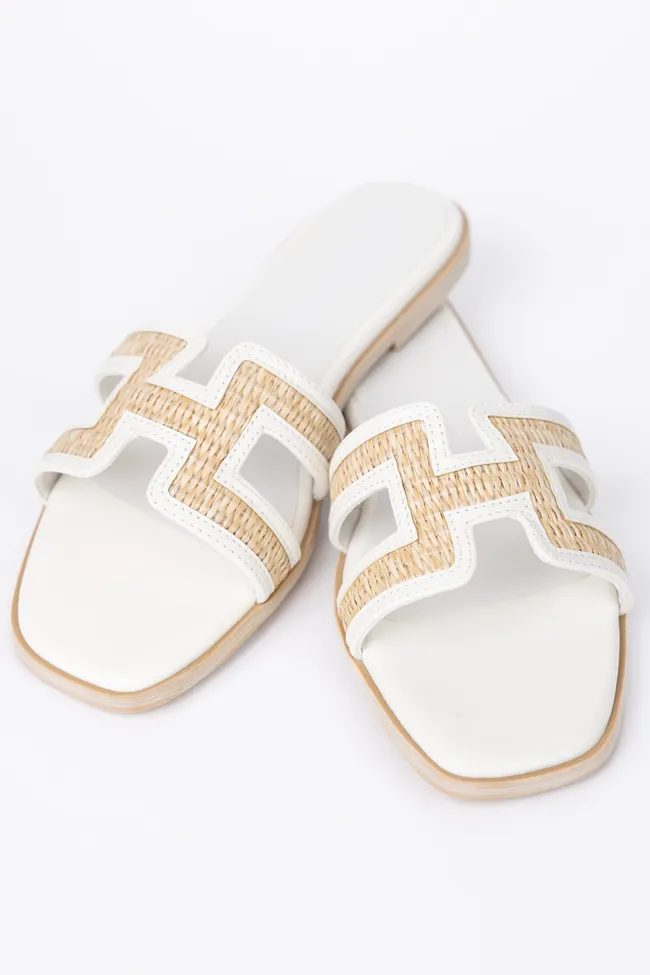 Ena White Sandals sold by Pink Lily
