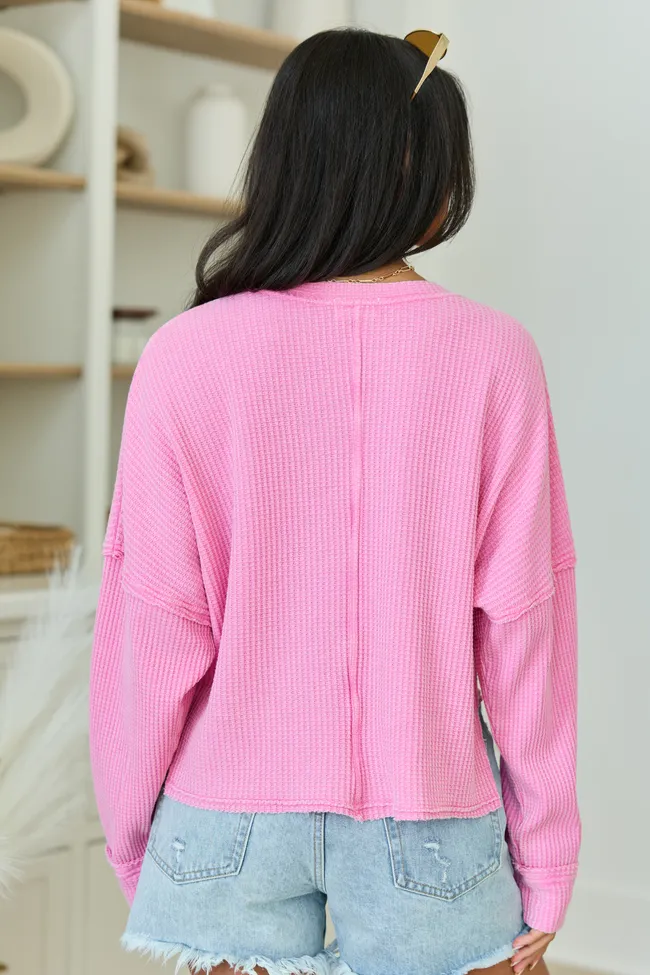 Felicity Fuchsia Pink Cropped Acid Wash Top sold by Pink Lily product image thumbnail 5