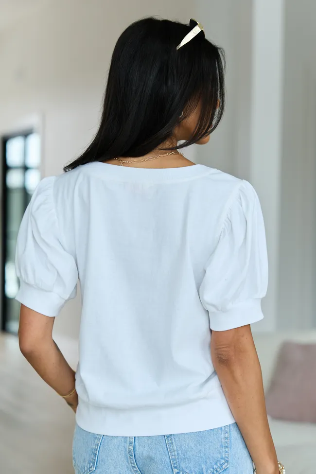 Kennedy White Puff Sleeve Top sold by Pink Lily product image thumbnail 4