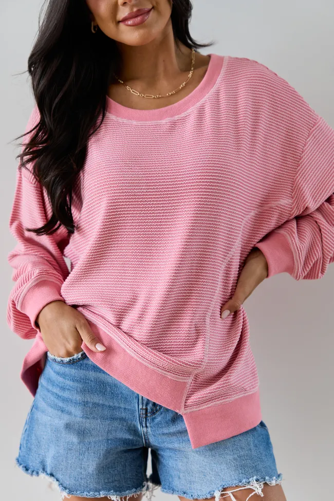 Melanie Pink Striped Pullover SALE sold by Pink Lily product image thumbnail 3