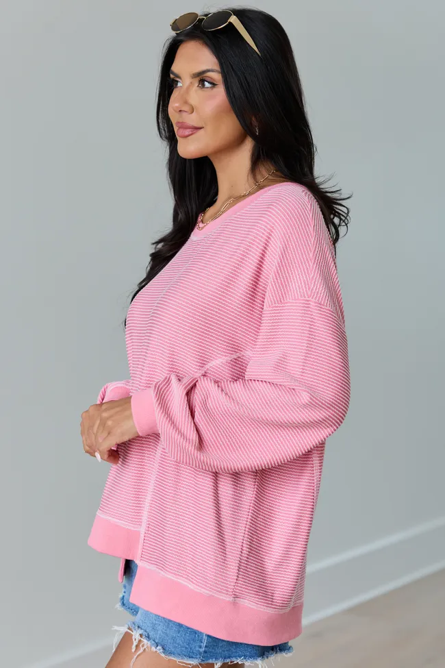 Melanie Pink Striped Pullover SALE sold by Pink Lily product image thumbnail 5