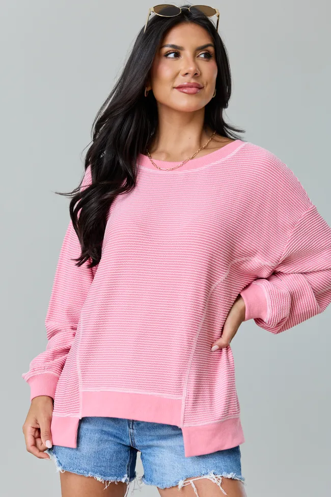 Melanie Pink Striped Pullover SALE sold by Pink Lily product image thumbnail 4