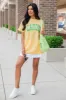 Caddie Yellow Oversized Graphic Tee sold by Pink Lily