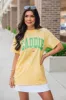 Caddie Yellow Oversized Graphic Tee sold by Pink Lily