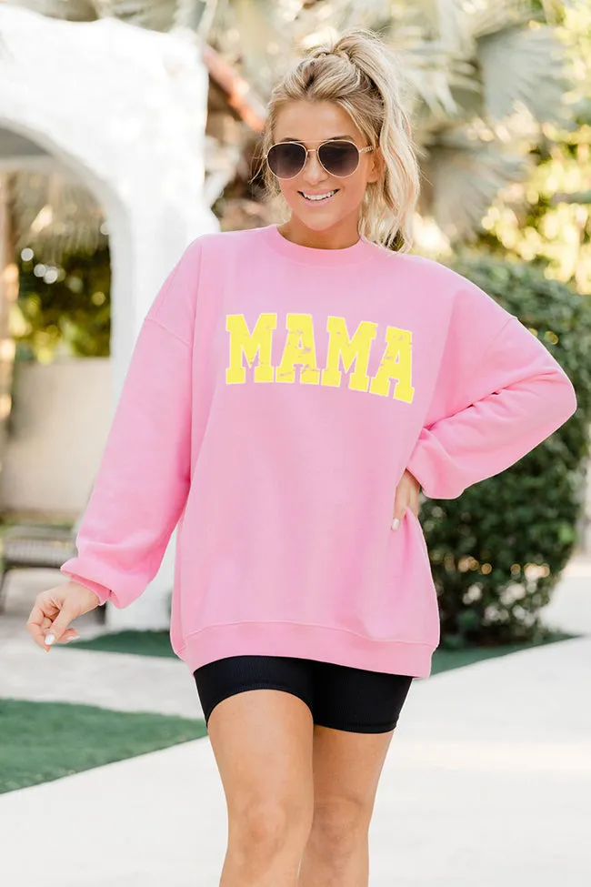 Mama Varsity Letter Pink Oversized Graphic Sweatshirt sold by Pink Lily product image thumbnail 2