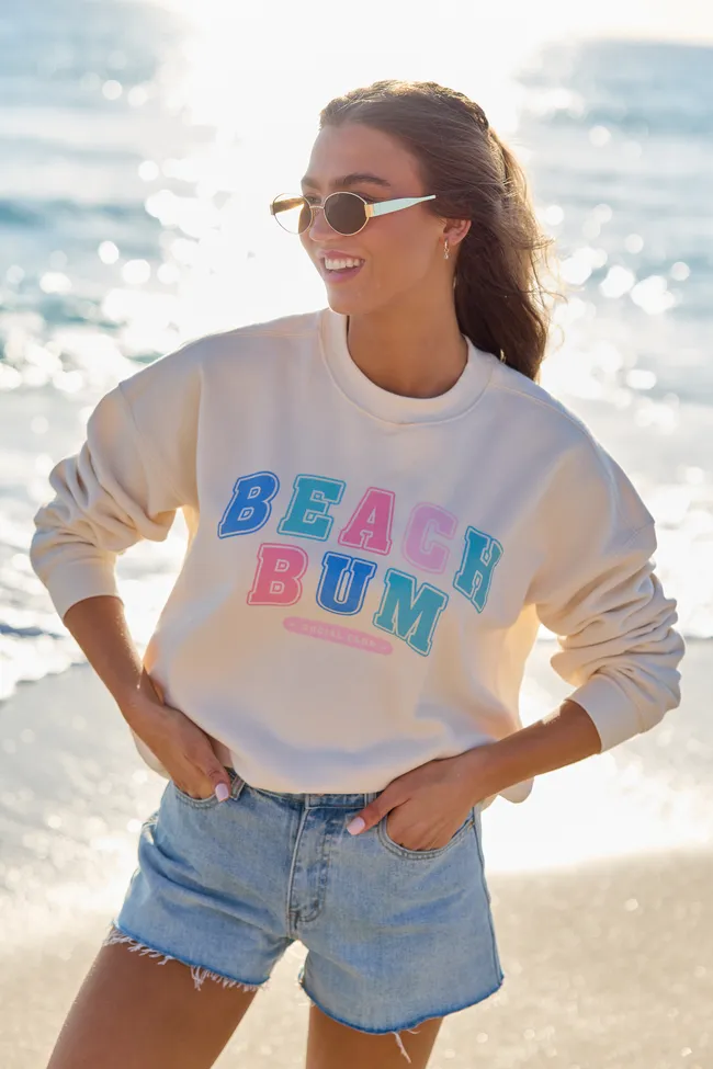 Beach Bum Cream Graphic Sweatshirt sold by Pink Lily product image thumbnail 3