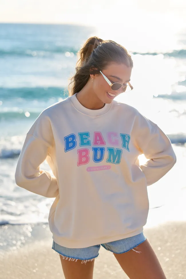 Beach Bum Cream Graphic Sweatshirt sold by Pink Lily product image thumbnail 5