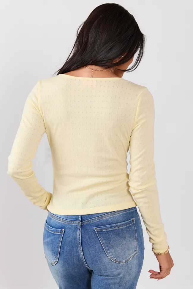 Lillian Yellow Ruched Front Long Sleeve Top sold by Pink Lily product image thumbnail 4