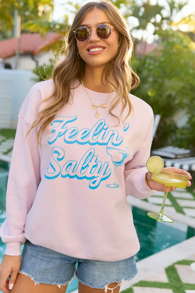 Feelin' Salty Purple Graphic Sweatshirt sold by Pink Lily