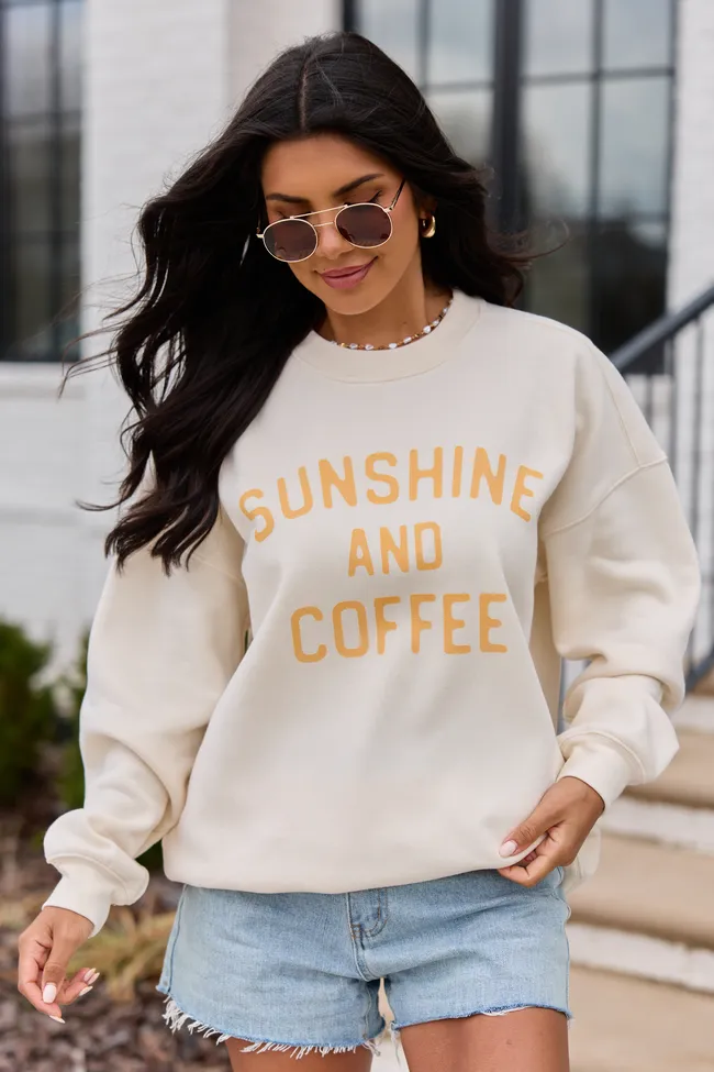 Sunshine And Coffee Cream Graphic Sweatshirt sold by Pink Lily product image thumbnail 4