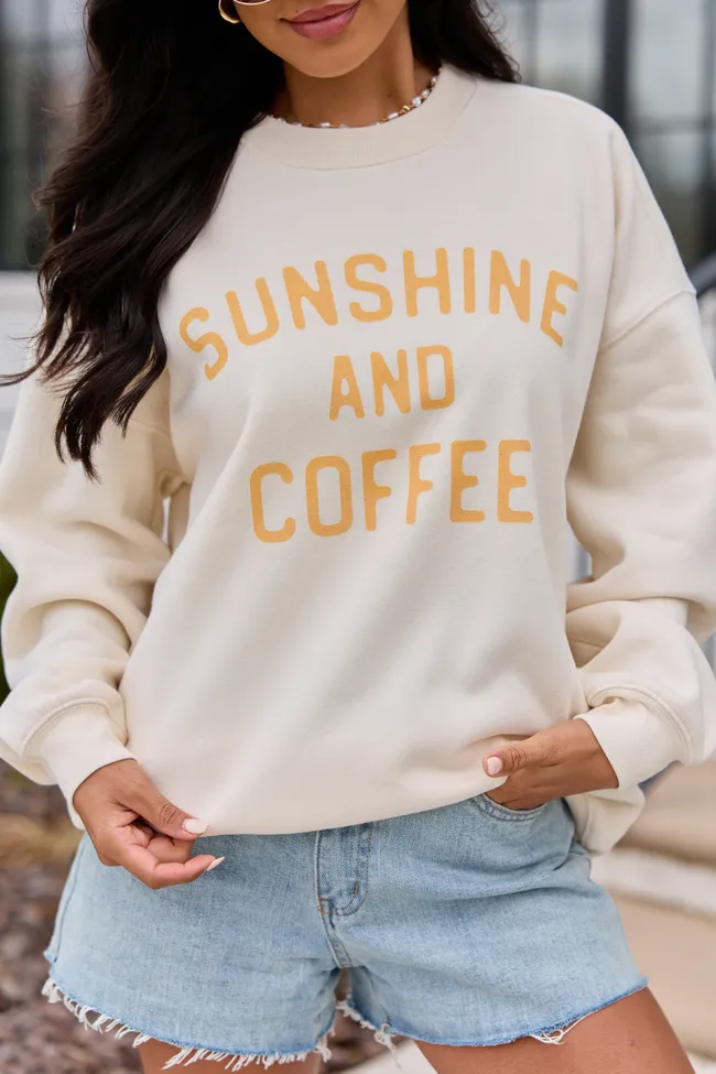 Sunshine And Coffee Cream Graphic Sweatshirt sold by Pink Lily product image thumbnail 2