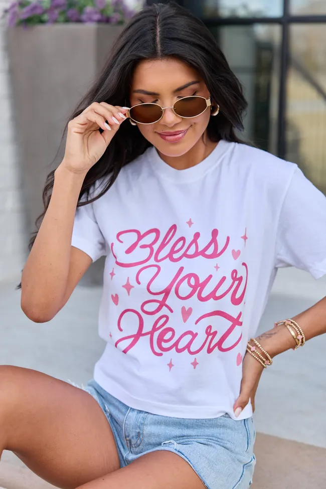 Bless Your Heart White Women's Boxy Graphic Tee sold by Pink Lily product image thumbnail 4