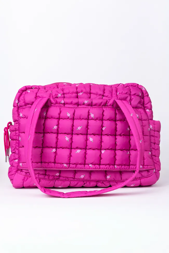 Haylie Fuchsia Petal Pop Quilted Weekender sold by Pink Lily product image thumbnail 3