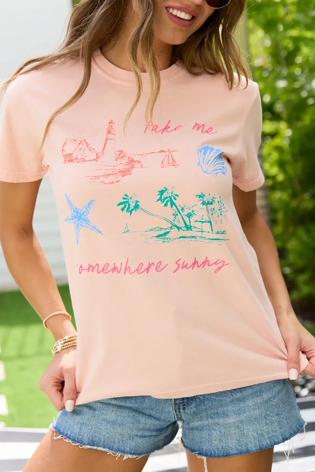 Take Me Somewhere Sunny Orange Graphic Tee sold by Pink Lily product image thumbnail 2