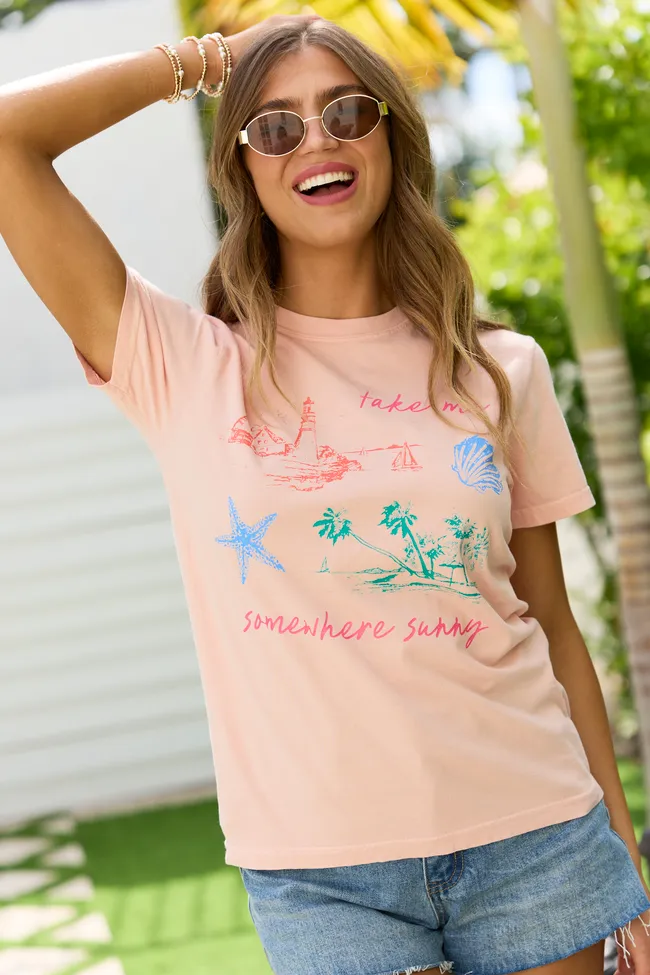 Take Me Somewhere Sunny Orange Graphic Tee sold by Pink Lily product image thumbnail 5