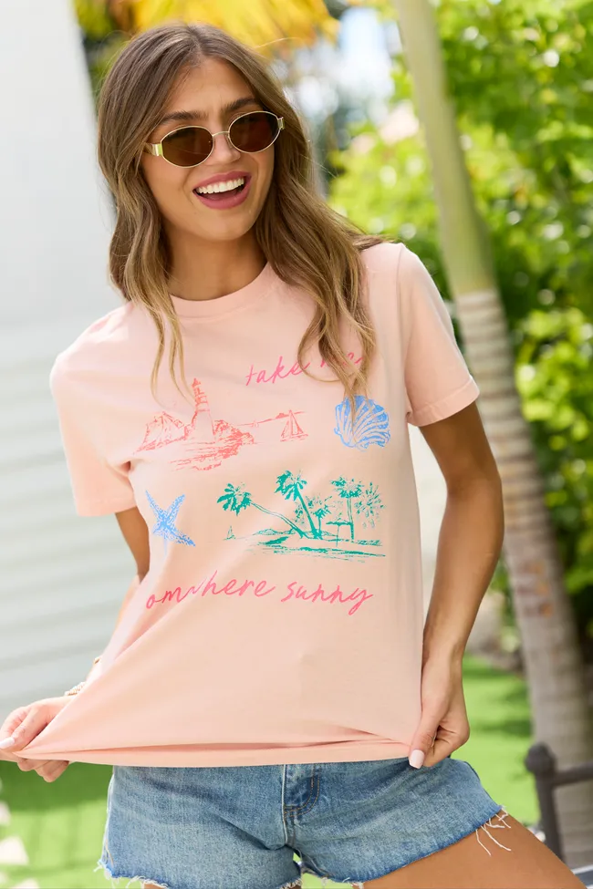 Take Me Somewhere Sunny Orange Graphic Tee sold by Pink Lily product image thumbnail 4
