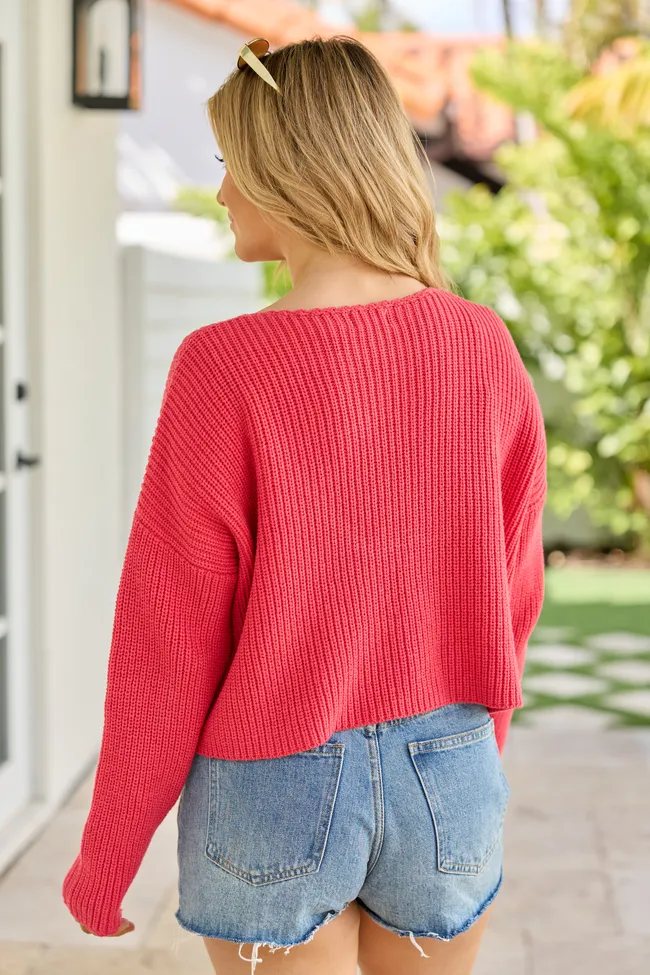 Marlie Red Crochet Sweater SALE sold by Pink Lily product image thumbnail 5