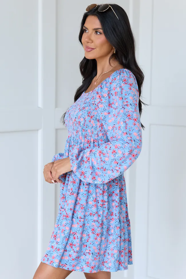 Gloria Blue Floral Dress sold by Pink Lily product image thumbnail 3