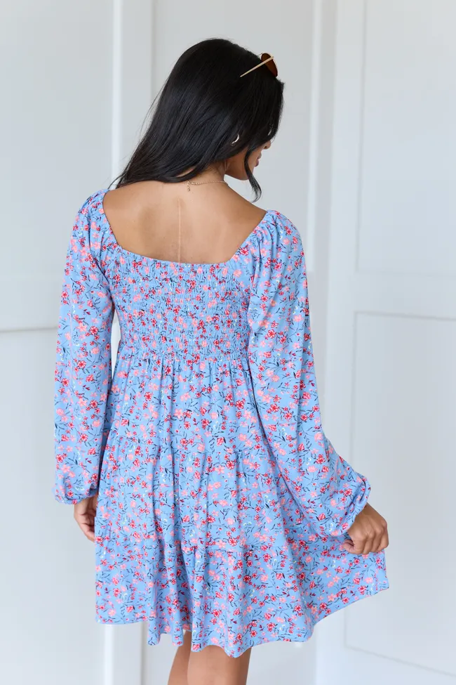 Gloria Blue Floral Dress sold by Pink Lily product image thumbnail 4