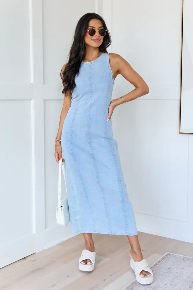 Blaze Denim Maxi Dress FINAL SALE sold by Pink Lily