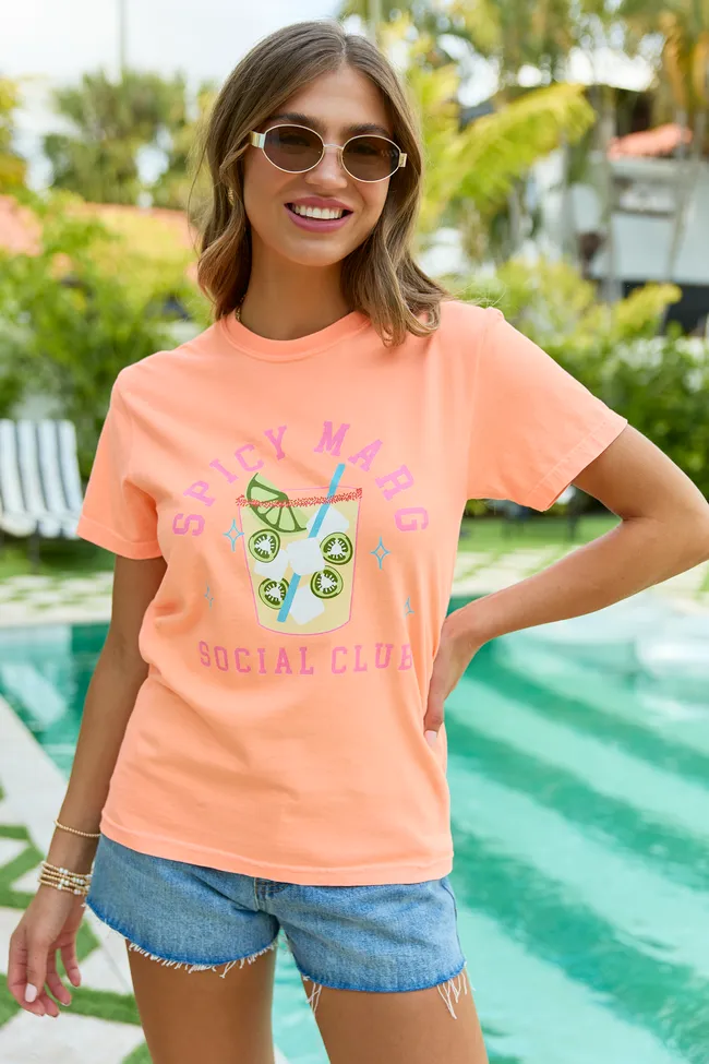 Spicy Marg Social Club Neon Orange Graphic Tee sold by Pink Lily product image thumbnail 5