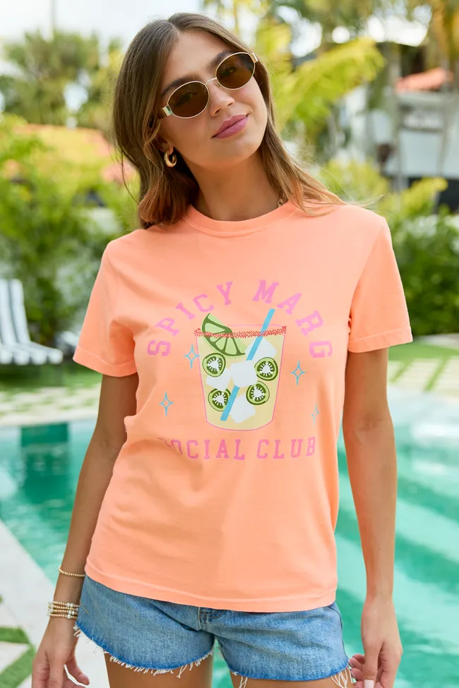 Spicy Marg Social Club Neon Orange Graphic Tee sold by Pink Lily product image thumbnail 3