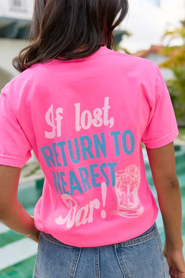 Return To Nearest Bar Neon Pink Graphic Tee sold by Pink Lily product image thumbnail 5