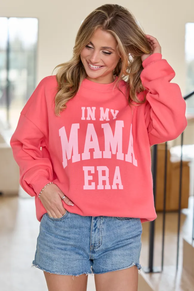 In My Mama Era Light Red Graphic Sweatshirt sold by Pink Lily