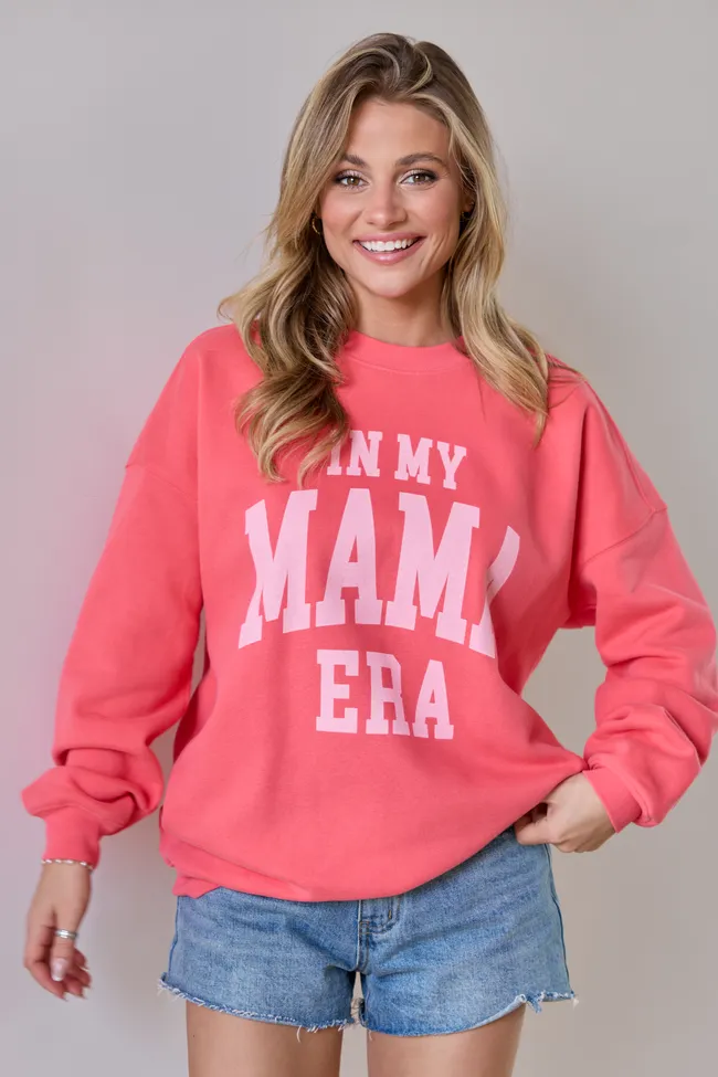 In My Mama Era Light Red Graphic Sweatshirt sold by Pink Lily product image thumbnail 3
