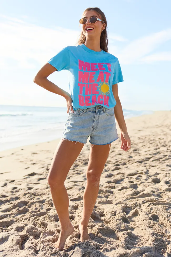 Meet Me At The Beach Blue Comfort Colors Graphic Tee sold by Pink Lily product image thumbnail 5