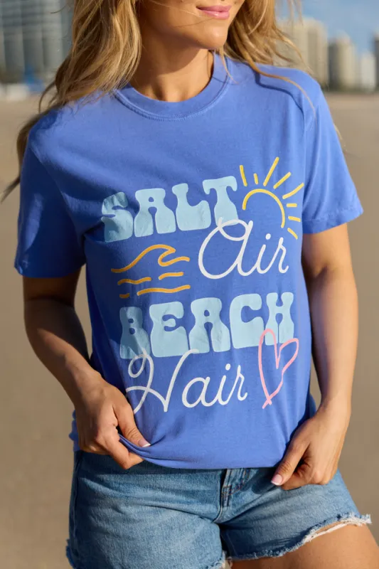 Salt Air Beach Hair Blue Graphic Tee sold by Pink Lily