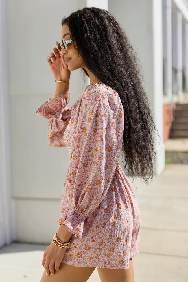 Millie Pink Floral Smocked Top Romper sold by Pink Lily product image thumbnail 4