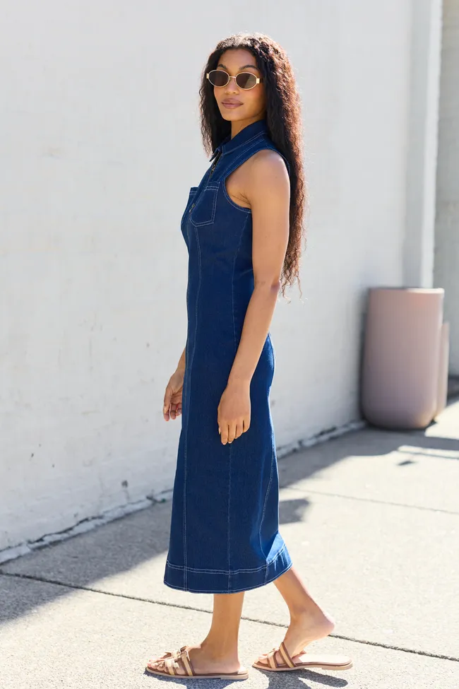Amira Denim Midi Dress SALE sold by Pink Lily product image thumbnail 3