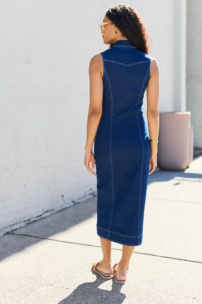 Amira Denim Midi Dress SALE sold by Pink Lily product image thumbnail 4