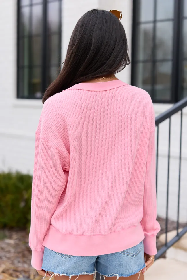 Rue Pink Thermal Long Sleeve Top sold by Pink Lily product image thumbnail 5