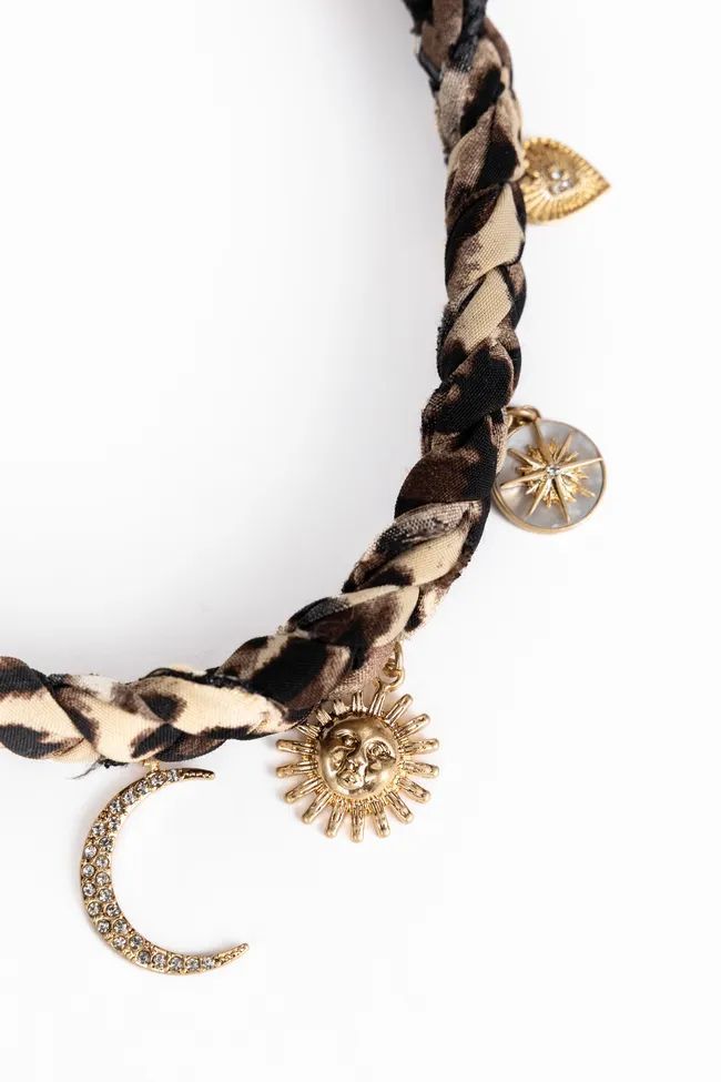 Ramona Leopard Scarf Charm Necklace sold by Pink Lily product image thumbnail 3